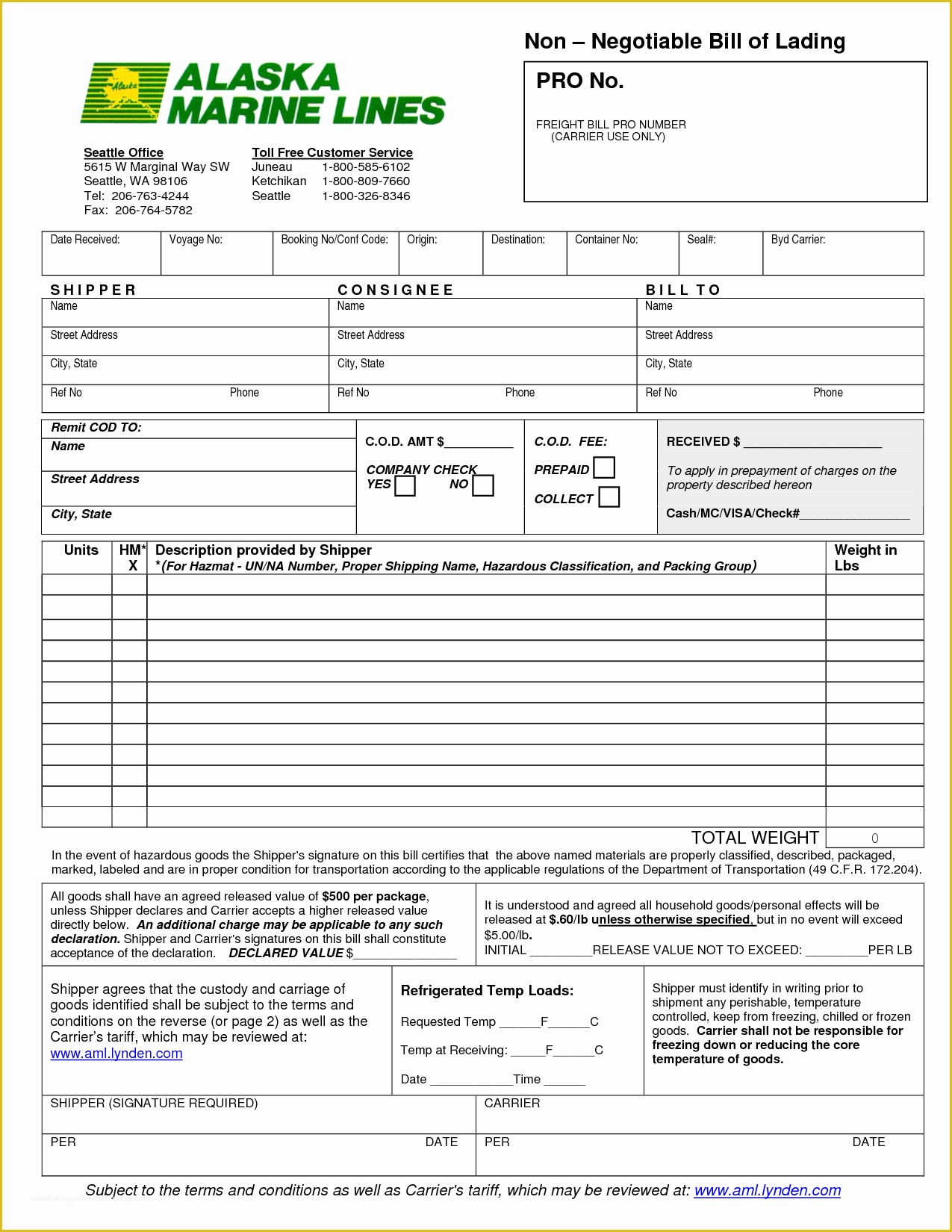 Free Bill Of Lading Template Excel Of 13 Bill Of Lading Templates Excel Pdf formats