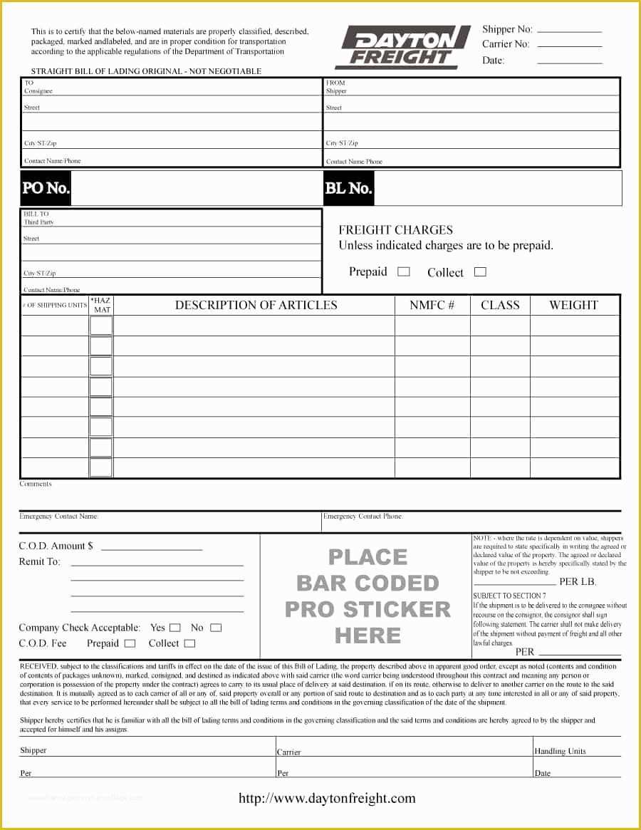 Free Bill Of Lading Template Excel Of Bill Saleng Template Excel Bills Bols Other forms