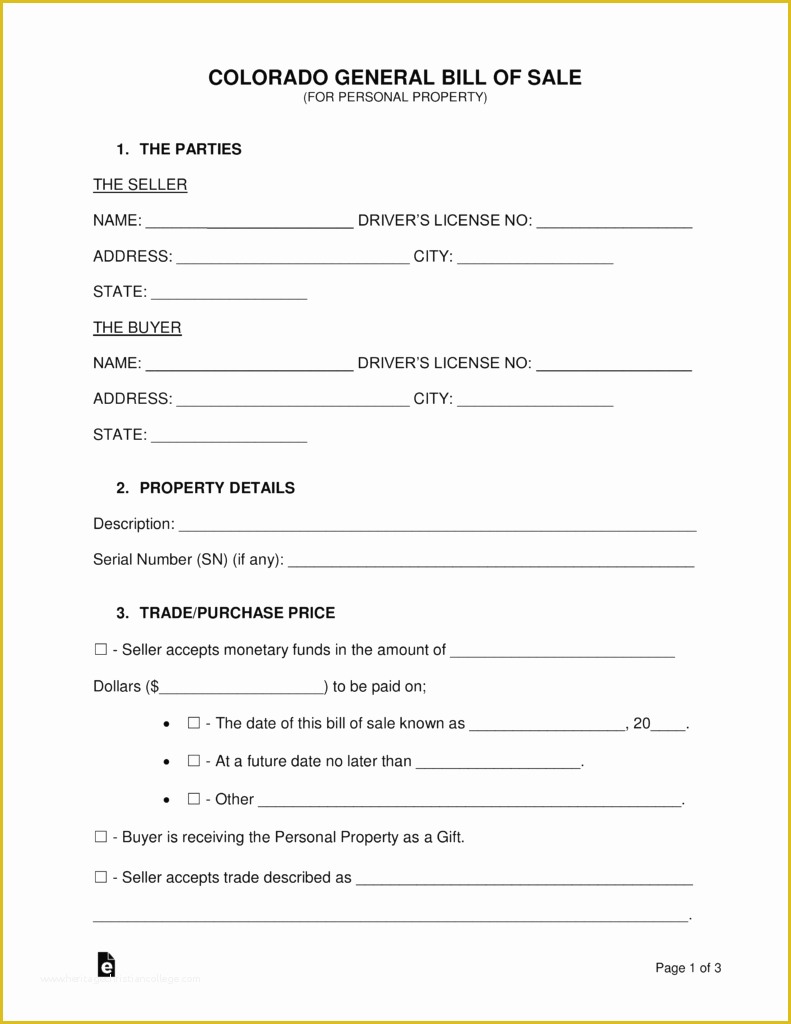 Free Bill Of Sale Template Colorado Of Bill Sale Template Colorado 14 Things Your Boss Needs