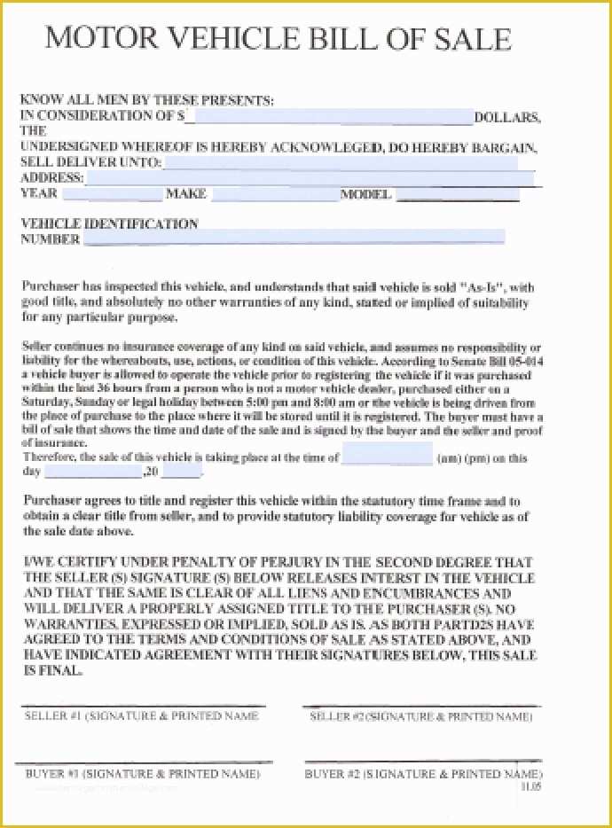 Free Bill Of Sale Template Colorado Of Free Colorado Boat Trailer Bill Of Sale form Pdf