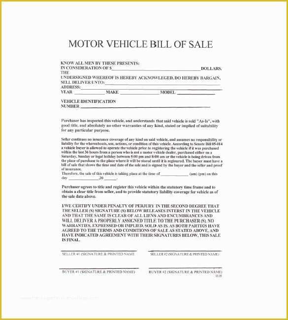Free Bill Of Sale Template Colorado Of Colorado Bill Sale Auto Motor