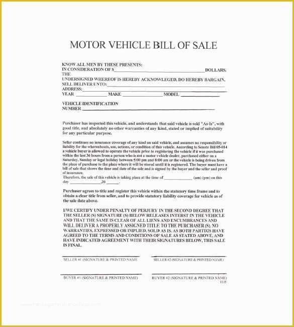 Free Bill Of Sale Template Colorado Of Vehicle Bill Of Sale – 10 Free Word Excel Pdf format