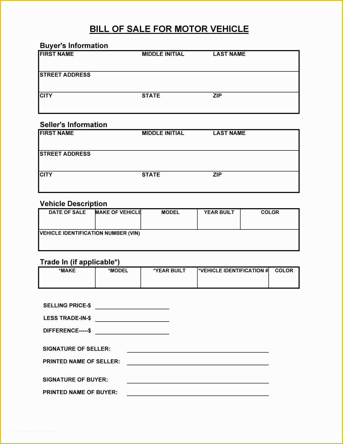 Free Bill Of Sale Template Download Of 45 Fee Printable Bill Of Sale Templates Car Boat Gun