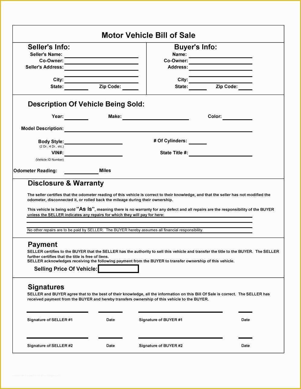 Free Bill Of Sale Template Download Of 46 Fee Printable Bill Of Sale Templates Car Boat Gun