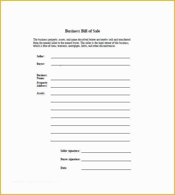 Free Bill Of Sale Template Download Of Business Bill Of Sale 7 Free Word Excel Pdf format