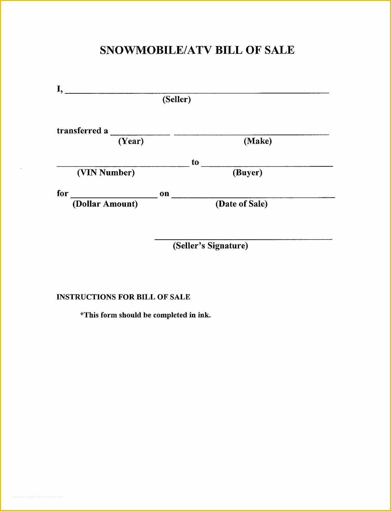 Free Bill Of Sale Template Download of Free Printable Bill Of Sale
