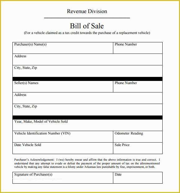 Free Bill Of Sale Template Download Of Vehicle Bill Of Sale Template 14 Download Free
