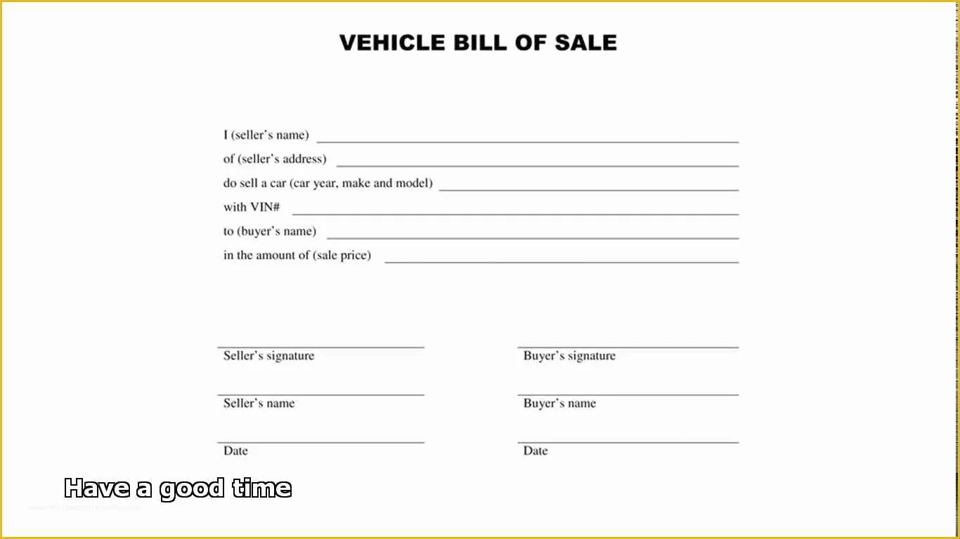 52 Free Bill Of Sale Template for Car