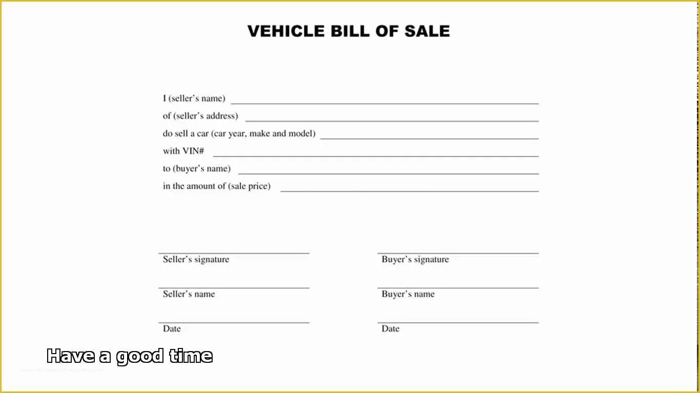 Free Bill Of Sale Template for Car Of Editable Car Bill Sale Template Blank Receipt