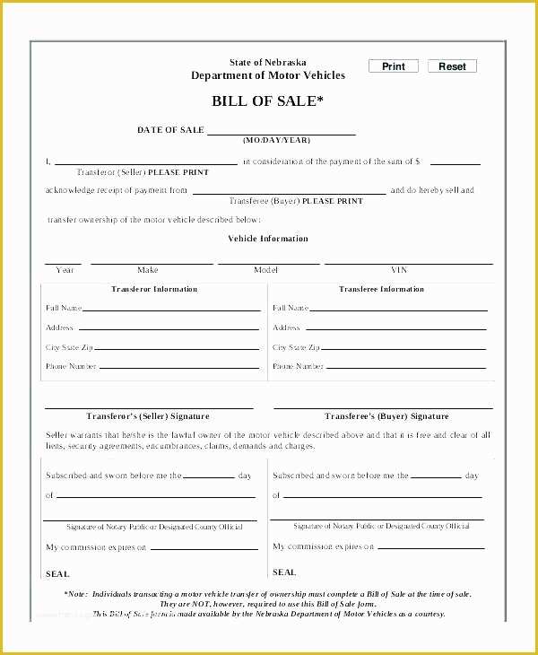 Free Bill Of Sale Template Ga Of Boat Bill Sale Printable form Trailer Ga