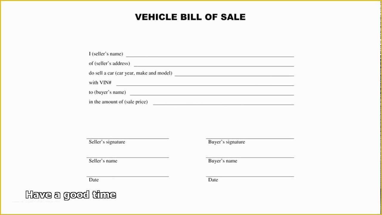 Free Bill Of Sale Template Of Free General Bill Of Sale