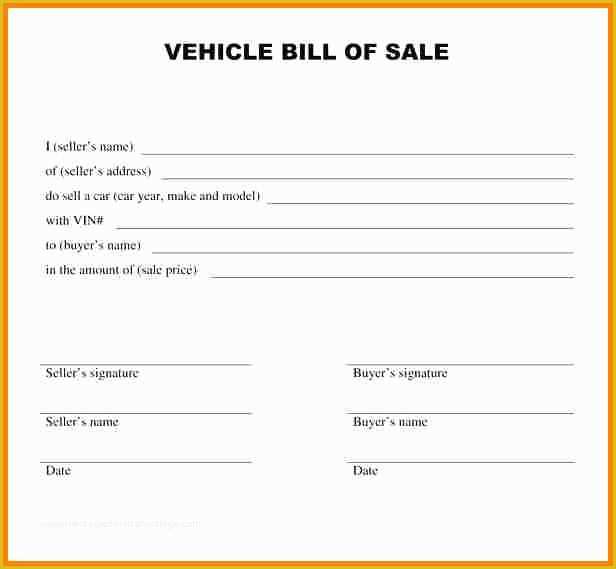 Free Bill Of Sale Template Word Of 8 Vehicle Bill Of Sale Template Word