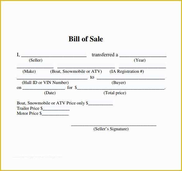 Free Bill Of Sale Template Word Of Sample Boat Bill Of Sale Template 7 Free Documents In