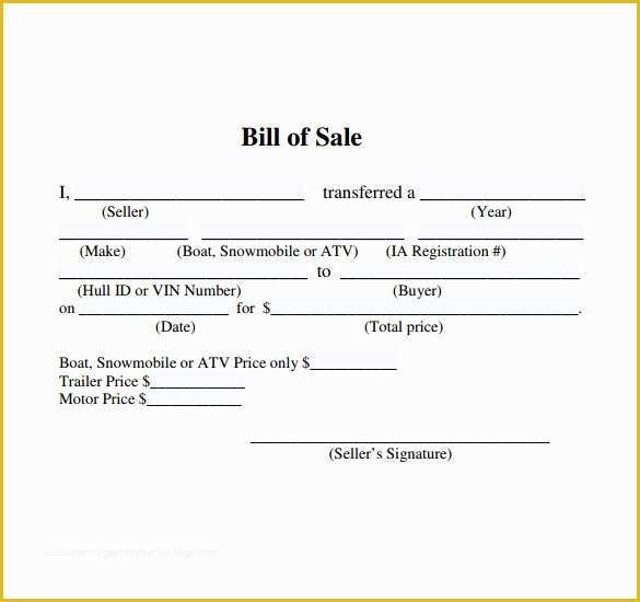 Free Bill Of Sale Template Word Of Sample Boat Bill Of Sale Template 7 Free Documents In