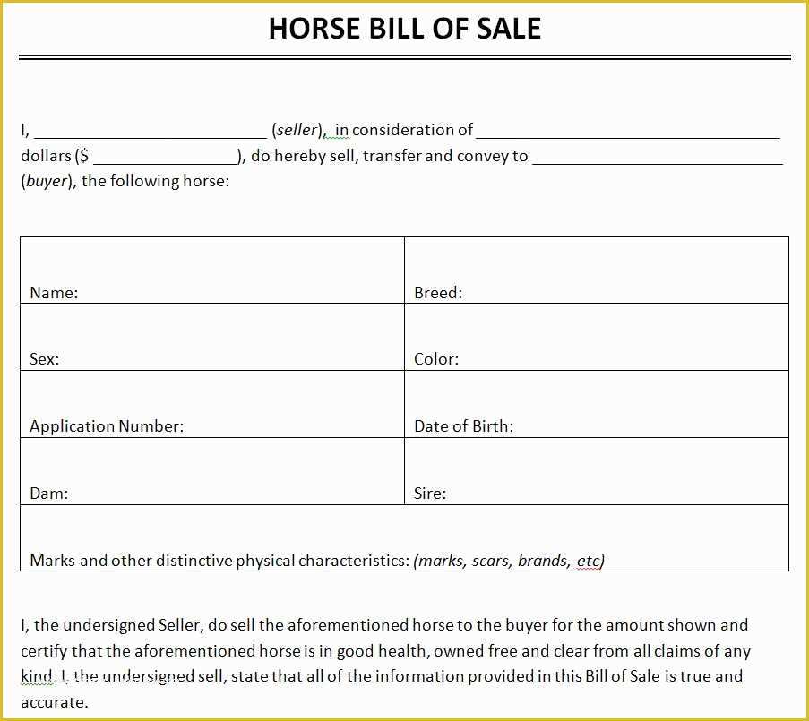 Free Bill Of Sale Template Word Of Simple Bill Sale Example