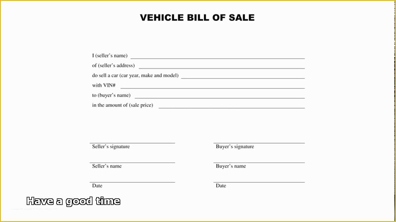Free Bill Of Sales Template for Used Car as is Of Bill Of Sale