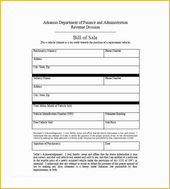 Free Bill Of Sales Template for Used Car as is Of Car Bill Of Sale – 10 Free Sample Example format