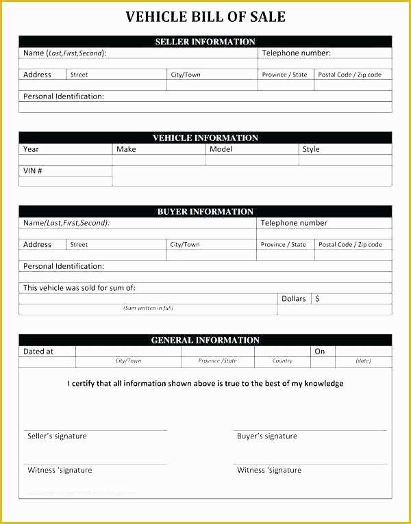 Free Bill Of Sales Template for Used Car as is Of Sale Car Receipt Used Sales Template as is form Vehicle