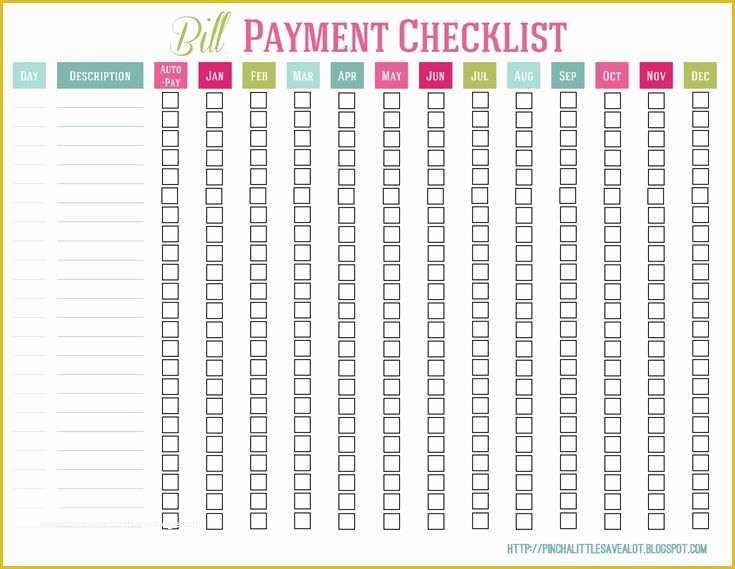 Free Bill Payment Checklist Template Of 12 Best Images About Fianance On Pinterest