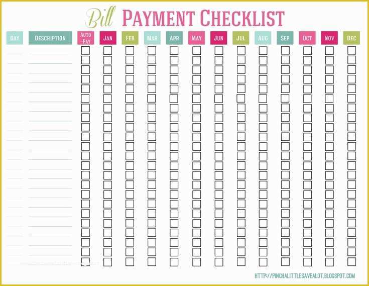 Free Bill Payment Checklist Template Of 12 Best Images About Fianance On Pinterest