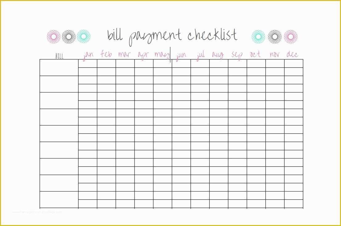 Free Bill Payment Checklist Template Of 32 Free Bill Pay Checklists & Bill Calendars Pdf Word