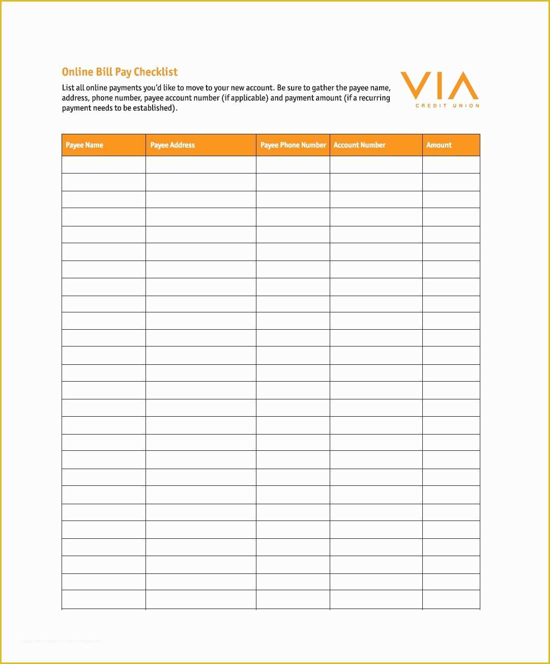 Free Bill Payment Checklist Template Of 32 Free Bill Pay Checklists &amp; Bill Calendars Pdf Word