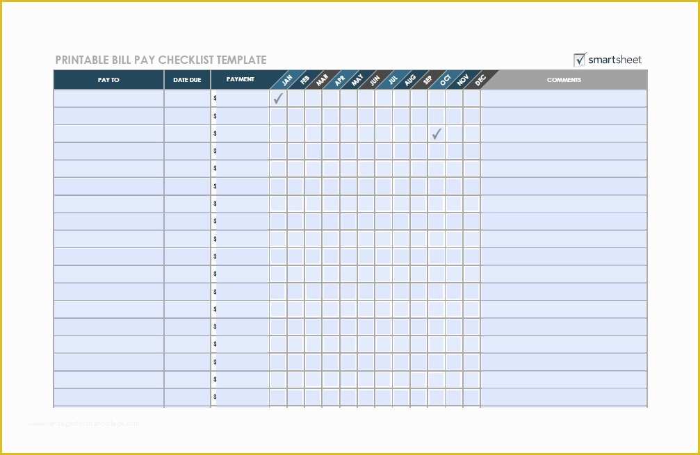 Free Bill Payment Checklist Template Of 32 Free Bill Pay Checklists &amp; Bill Calendars Pdf Word