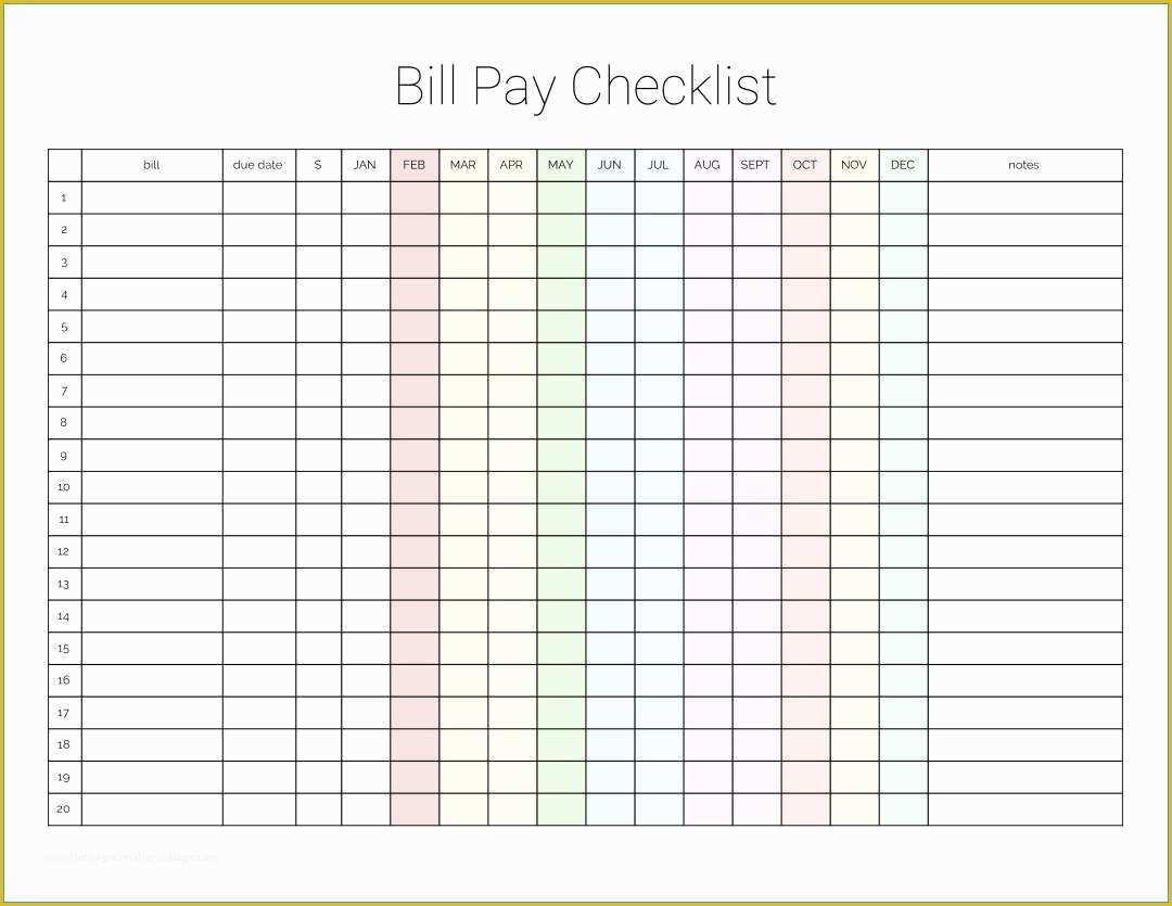 Free Bill Payment Checklist Template Of Admirably Gallery Free Bill Payment Checklist Template