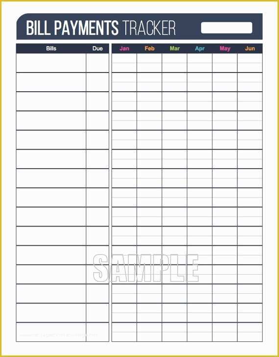 Free Bill Payment Checklist Template Of Bill Payments Tracker Plus Printable Editable Personal