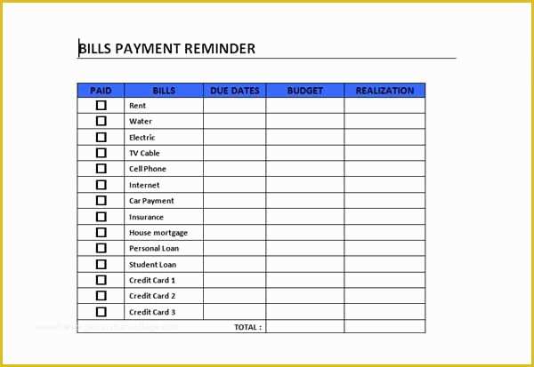 Free Bill Payment Checklist Template Of Bills Payment Schedule Template Can Act as A Guide In