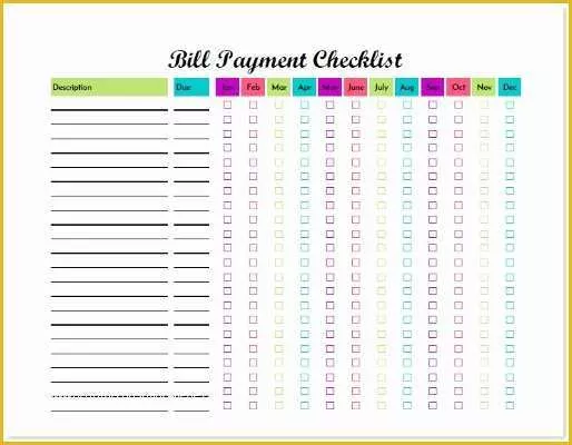 Free Bill Payment Checklist Template Of Bud Binder 20 Bud Ing Printables to Transform Your