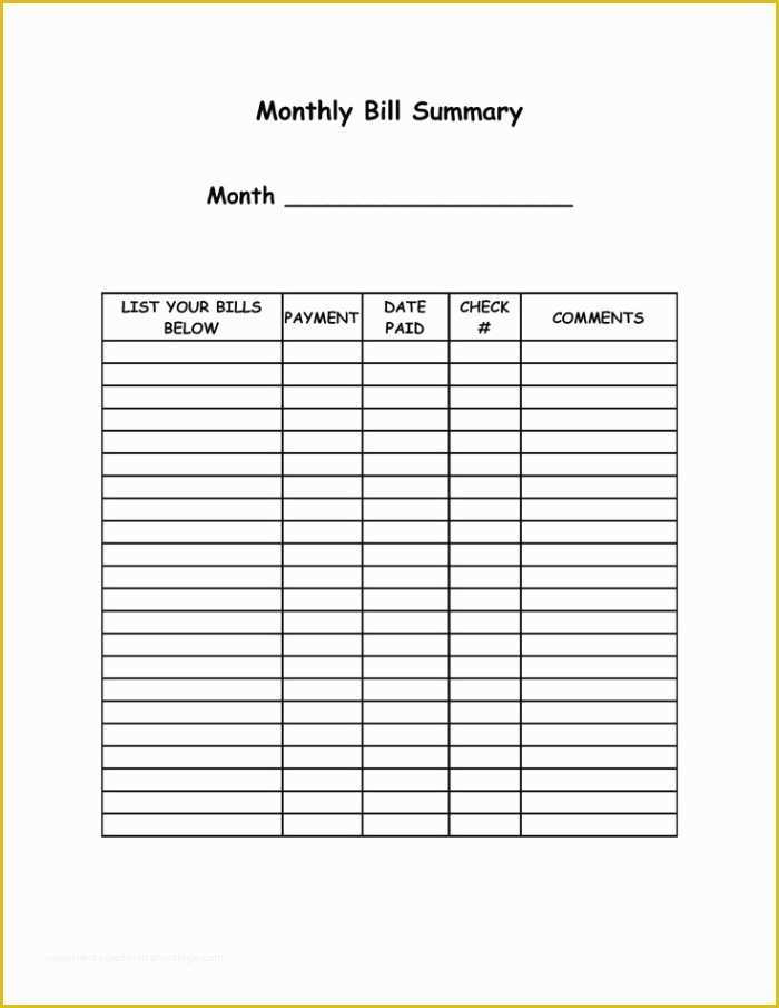Free Bill Payment Checklist Template Of Free Printable Monthly Bill Payment Summary and Schedule
