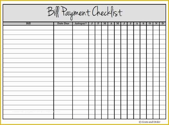 Free Bill Payment Checklist Template Of Get Your Finances organized with A Bill Payment Checklist