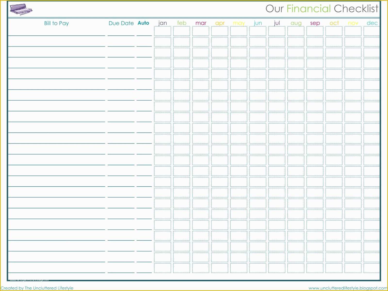 Free Bill Payment Checklist Template Of How I Keep the House Running Part 2 Find Lifestyle