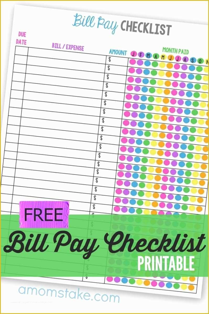 Free Bill Payment Checklist Template Of Monthly Bill Payment Checklist A Mom S Take