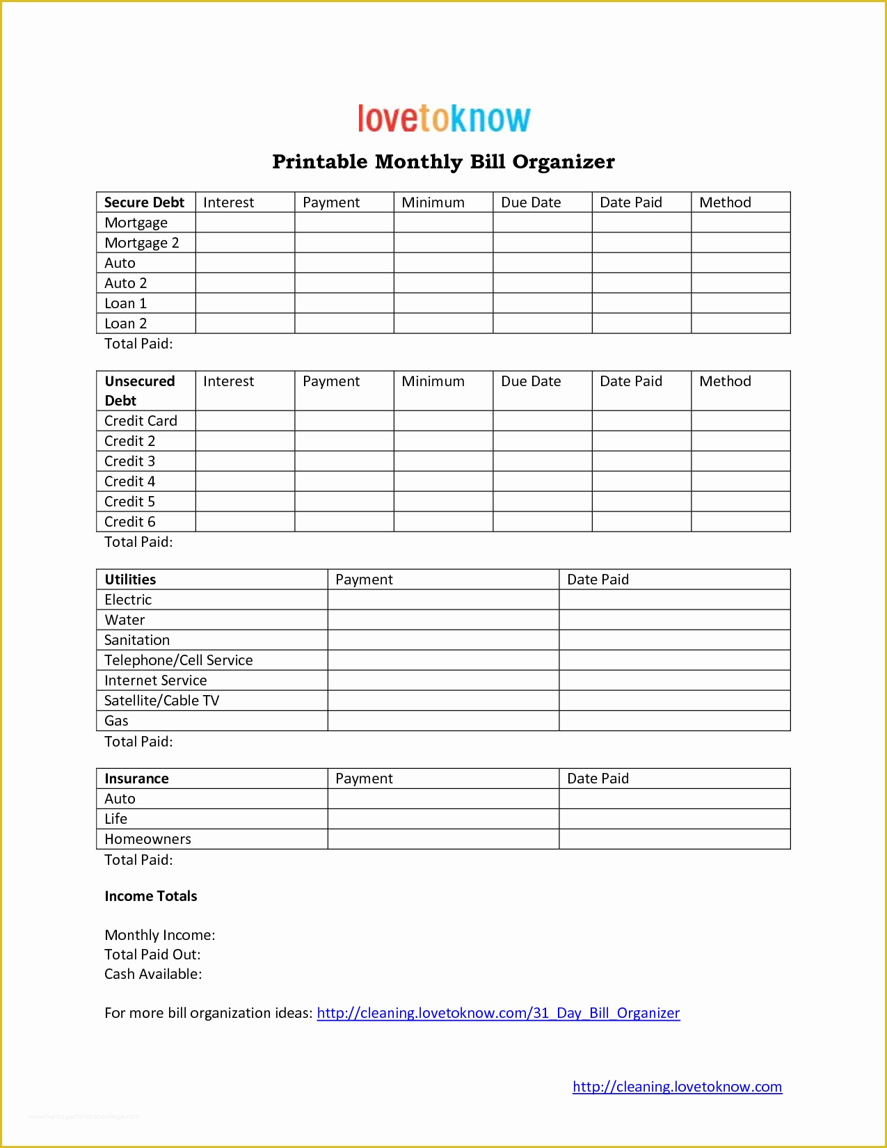 Free Bill Planner Template Of 9 Best Of Free Printable Weekly Bill Planner Bill