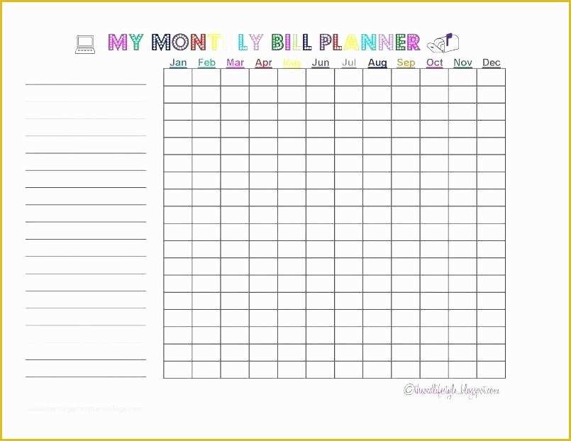 Free Bill Planner Template Of Bill organizer