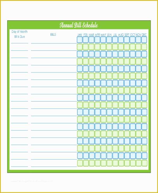 Free Bill Planner Template Of Bill Payment Schedule Template 12 Free Word Pdf format