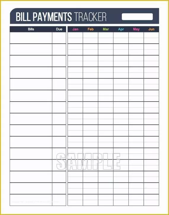 Free Bill Planner Template Of Bill Payments Tracker Plus Printable Editable Personal