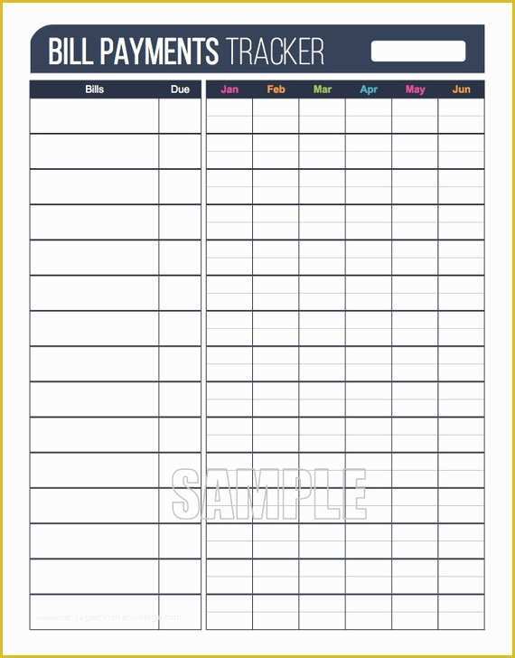 Free Bill Planner Template Of Bill Payments Tracker Plus Printable Editable Personal