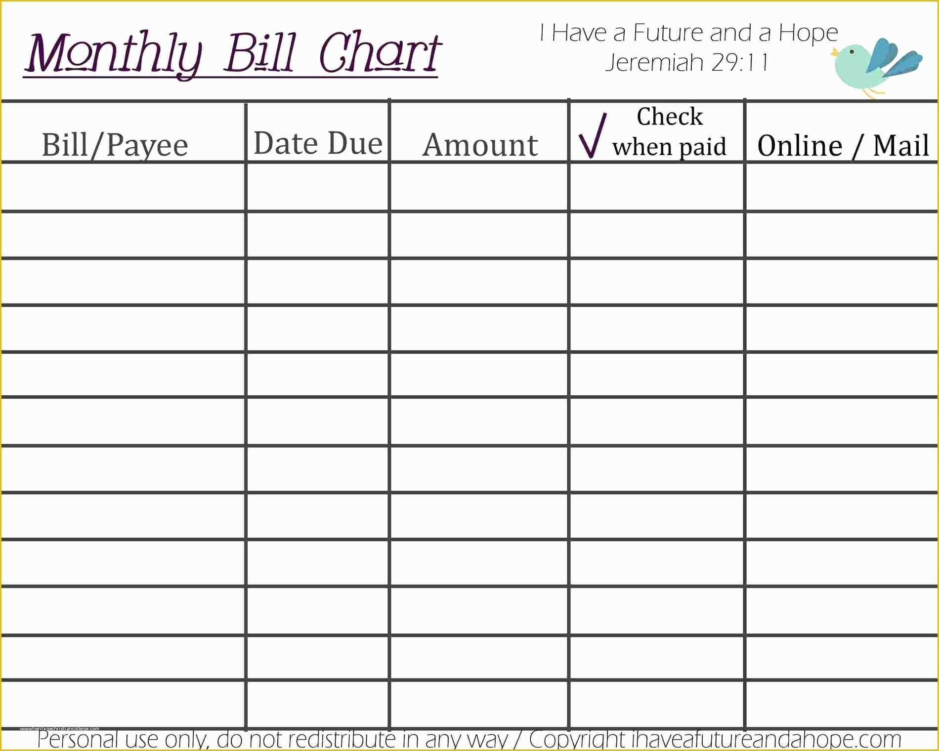 Free Bill Planner Template Of Monthly Bill organizer Template Excel Planner Tracker