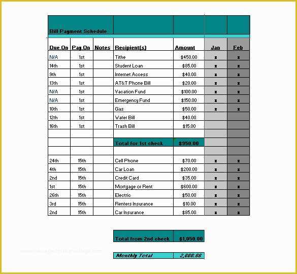 Free Bill Schedule Template Of 14 Payment Schedule Template Psd Pdf Word