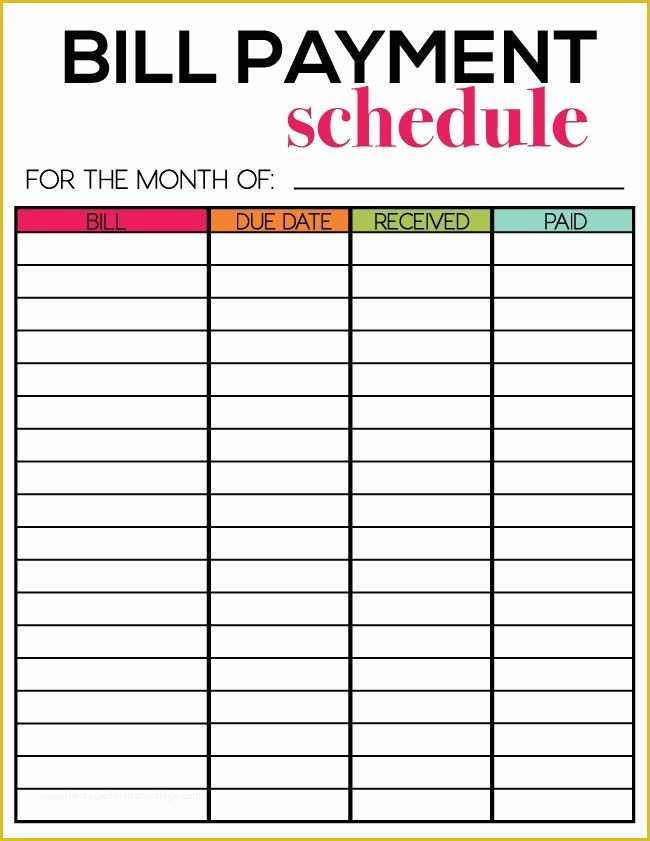 Free Bill Schedule Template Of 17 Best Ideas About Bill Payment organization On Pinterest