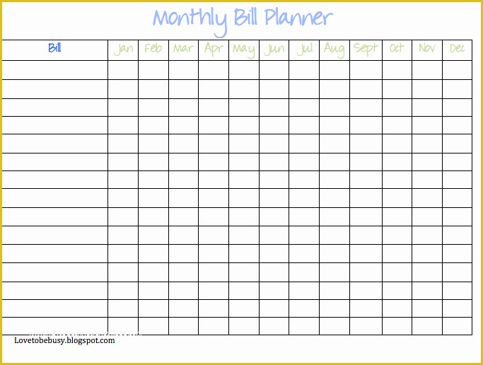 Free Bill Schedule Template Of 7 Best Of Bill Chart Template Printable Monthly