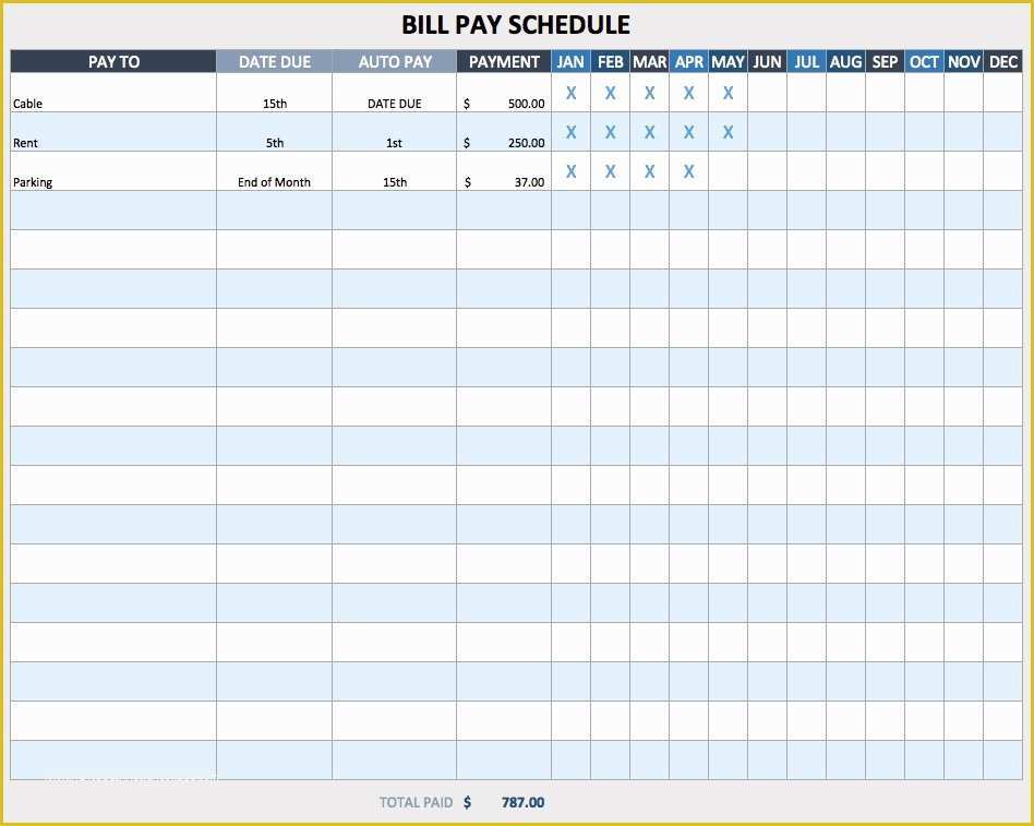 Free Bill Schedule Template Of Free Weekly Schedule Templates for Excel Smartsheet