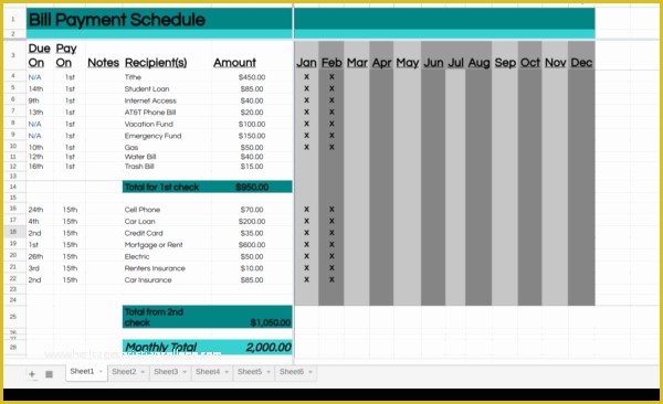 Free Bill Schedule Template Of How to Manage Bills with A Bill Payment Schedule