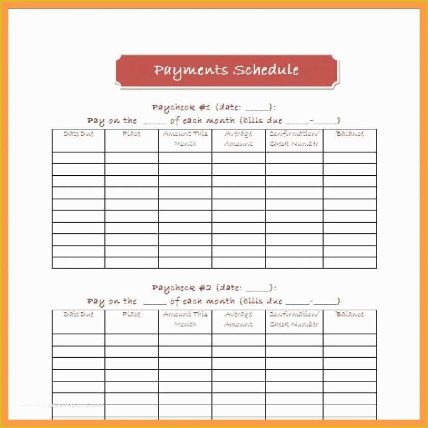Free Bill Schedule Template Of Monthly Payroll Schedulemplate Free Bill Planner Payment