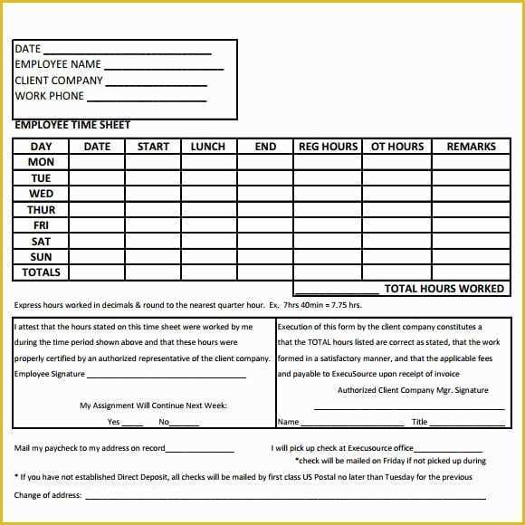 Free Billable Hours Timesheet Template Of 21 Free Time Sheet Template Word Excel formats