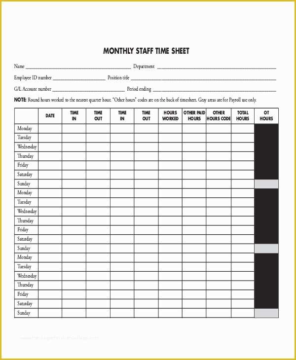 Free Billable Hours Timesheet Template Of Timesheet Hours Idealstalist