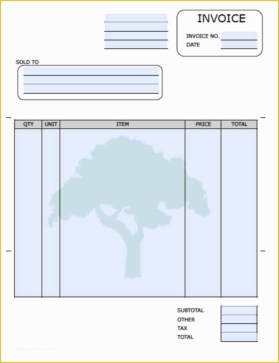 Free Billing Template Of Free Landscaping Lawn Care Service Invoice Template